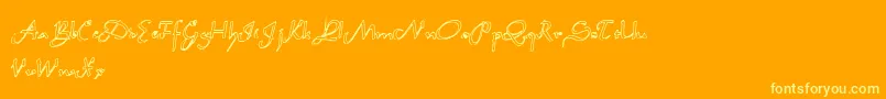 Garbage1 Font – Yellow Fonts on Orange Background
