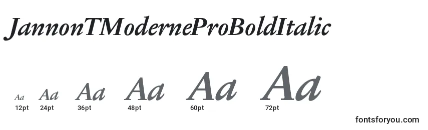JannonTModerneProBoldItalic Font Sizes
