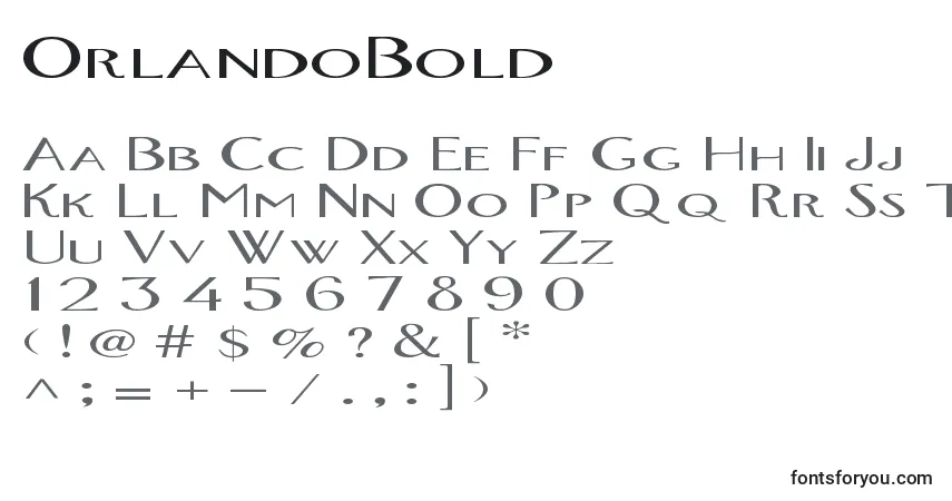 Шрифт OrlandoBold – алфавит, цифры, специальные символы