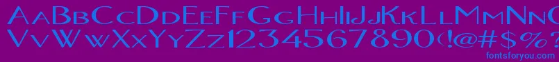 OrlandoBold-fontti – siniset fontit violetilla taustalla