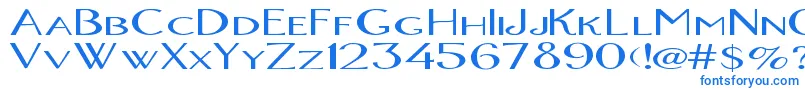 フォントOrlandoBold – 白い背景に青い文字