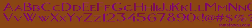 Czcionka OrlandoBold – fioletowe czcionki na brązowym tle