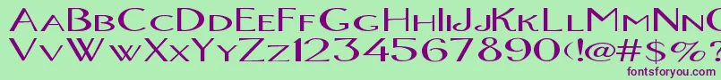 OrlandoBold-fontti – violetit fontit vihreällä taustalla