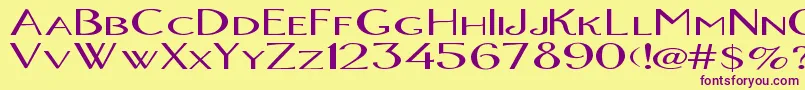 OrlandoBold-fontti – violetit fontit keltaisella taustalla