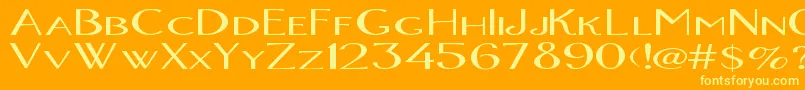 OrlandoBold-fontti – keltaiset fontit oranssilla taustalla