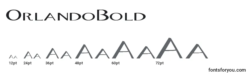 Размеры шрифта OrlandoBold
