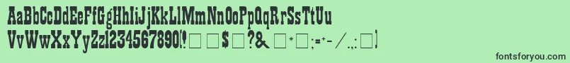 ShowguideNormal-Schriftart – Schwarze Schriften auf grünem Hintergrund