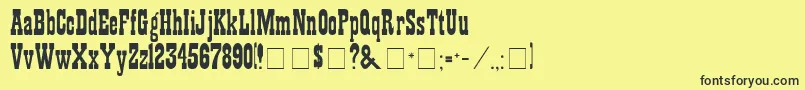 ShowguideNormal-Schriftart – Schwarze Schriften auf gelbem Hintergrund