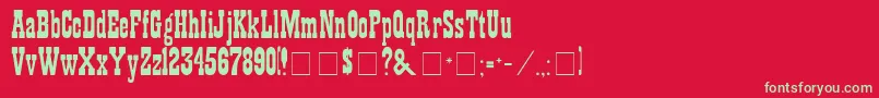ShowguideNormal-Schriftart – Grüne Schriften auf rotem Hintergrund