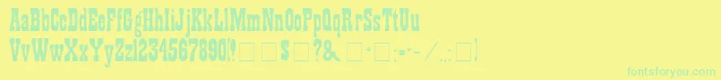ShowguideNormal Font – Green Fonts on Yellow Background