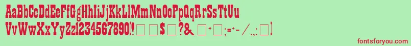 ShowguideNormal Font – Red Fonts on Green Background