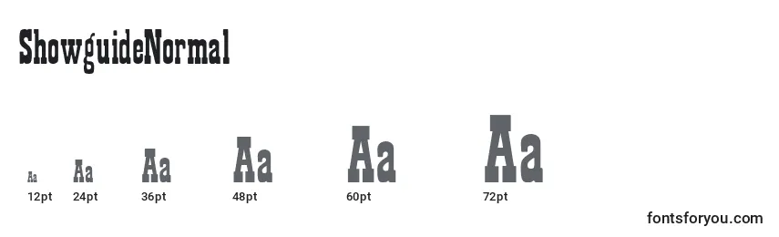 ShowguideNormal Font Sizes