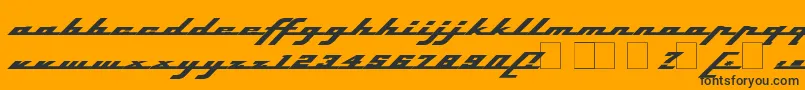 Czcionka TopSpeedHeavy – czarne czcionki na pomarańczowym tle