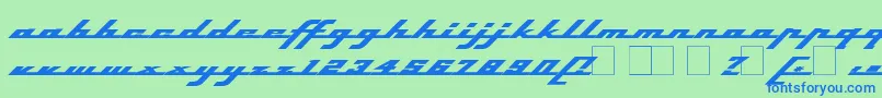 TopSpeedHeavy Font – Blue Fonts on Green Background