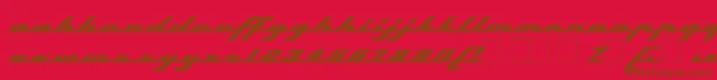 TopSpeedHeavy-Schriftart – Braune Schriften auf rotem Hintergrund