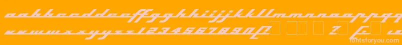 TopSpeedHeavy-Schriftart – Rosa Schriften auf orangefarbenem Hintergrund