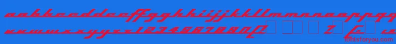 TopSpeedHeavy Font – Red Fonts on Blue Background