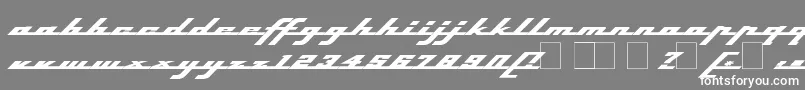フォントTopSpeedHeavy – 灰色の背景に白い文字