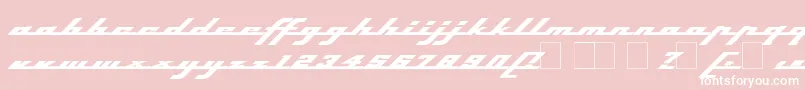 TopSpeedHeavy-Schriftart – Weiße Schriften auf rosa Hintergrund
