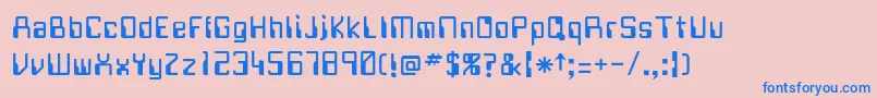 フォントJustov – ピンクの背景に青い文字