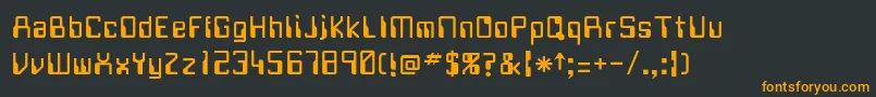 フォントJustov – 黒い背景にオレンジの文字