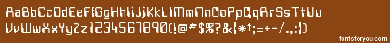 フォントJustov – 茶色の背景に白い文字