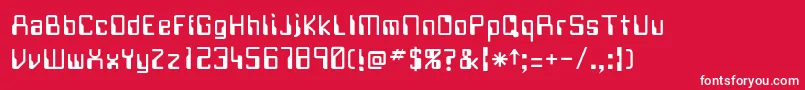 フォントJustov – 赤い背景に白い文字