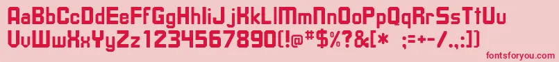 Saiba mais sobre a fonte Dishrow Fonte Dishrow – fontes vermelhas em um fundo rosa