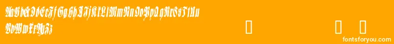 SepulturaDemo-Schriftart – Weiße Schriften auf orangefarbenem Hintergrund