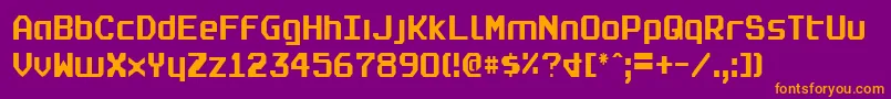 RealpolitikCondensed Font – Orange Fonts on Purple Background