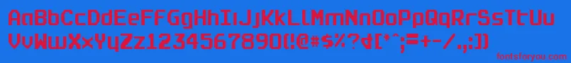 RealpolitikCondensed Font – Red Fonts on Blue Background