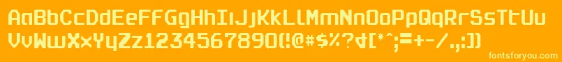 RealpolitikCondensed Font – Yellow Fonts on Orange Background