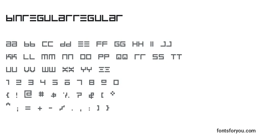 BinregularRegular-fontti – aakkoset, numerot, erikoismerkit