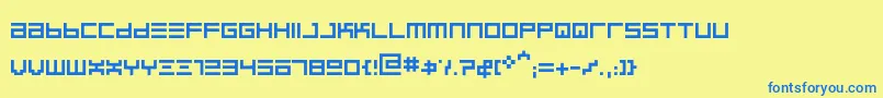 BinregularRegular-Schriftart – Blaue Schriften auf gelbem Hintergrund