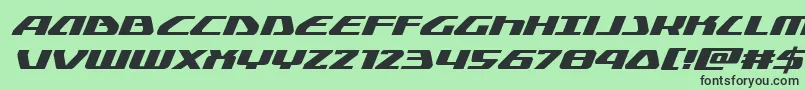 Globaldynamicsexpandital Font – Black Fonts on Green Background