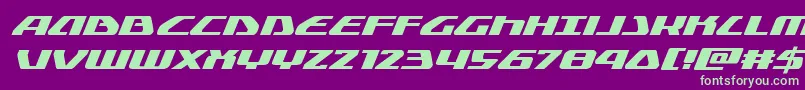 Globaldynamicsexpandital Font – Green Fonts on Purple Background