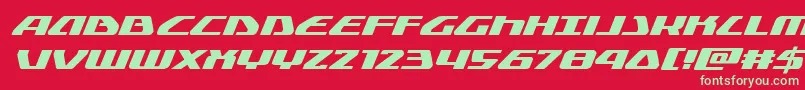 Globaldynamicsexpandital Font – Green Fonts on Red Background