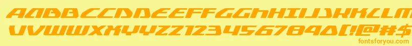 Globaldynamicsexpandital Font – Orange Fonts on Yellow Background