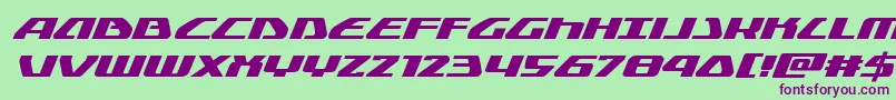 Globaldynamicsexpandital Font – Purple Fonts on Green Background