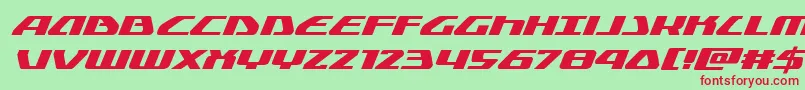 Globaldynamicsexpandital Font – Red Fonts on Green Background