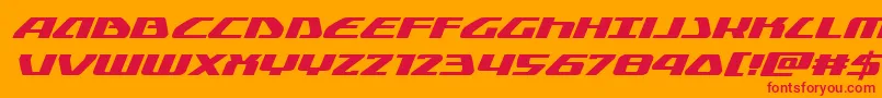 Globaldynamicsexpandital Font – Red Fonts on Orange Background