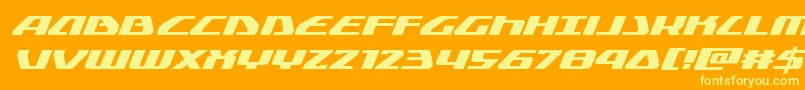 Globaldynamicsexpandital Font – Yellow Fonts on Orange Background