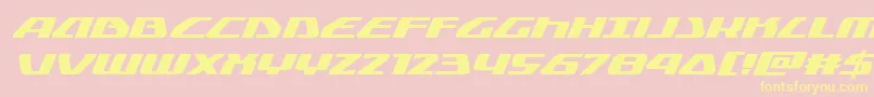 Globaldynamicsexpandital Font – Yellow Fonts on Pink Background