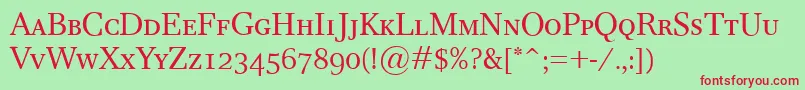 ResPublicaSc Font – Red Fonts on Green Background
