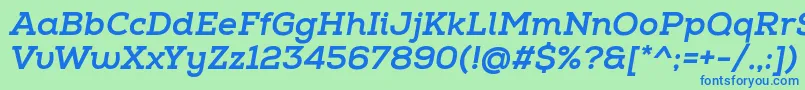 NexaSlabXboldItalic Font – Blue Fonts on Green Background