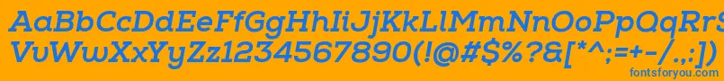 NexaSlabXboldItalic Font – Blue Fonts on Orange Background