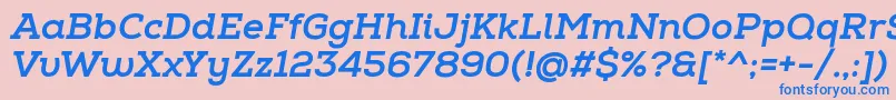 NexaSlabXboldItalic Font – Blue Fonts on Pink Background