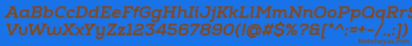 NexaSlabXboldItalic Font – Brown Fonts on Blue Background