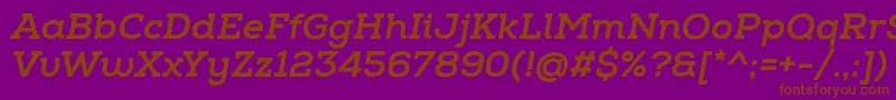 NexaSlabXboldItalic Font – Brown Fonts on Purple Background