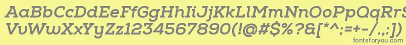 NexaSlabXboldItalic Font – Gray Fonts on Yellow Background